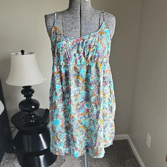 Wild Fable Blue Paisley Babydoll Dress - Picture 1 of 7